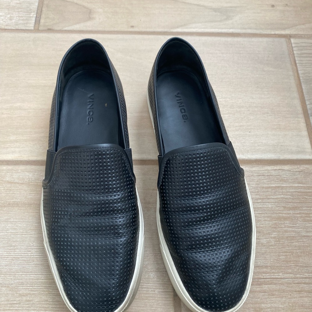 Vince Black and White Men's Loafers